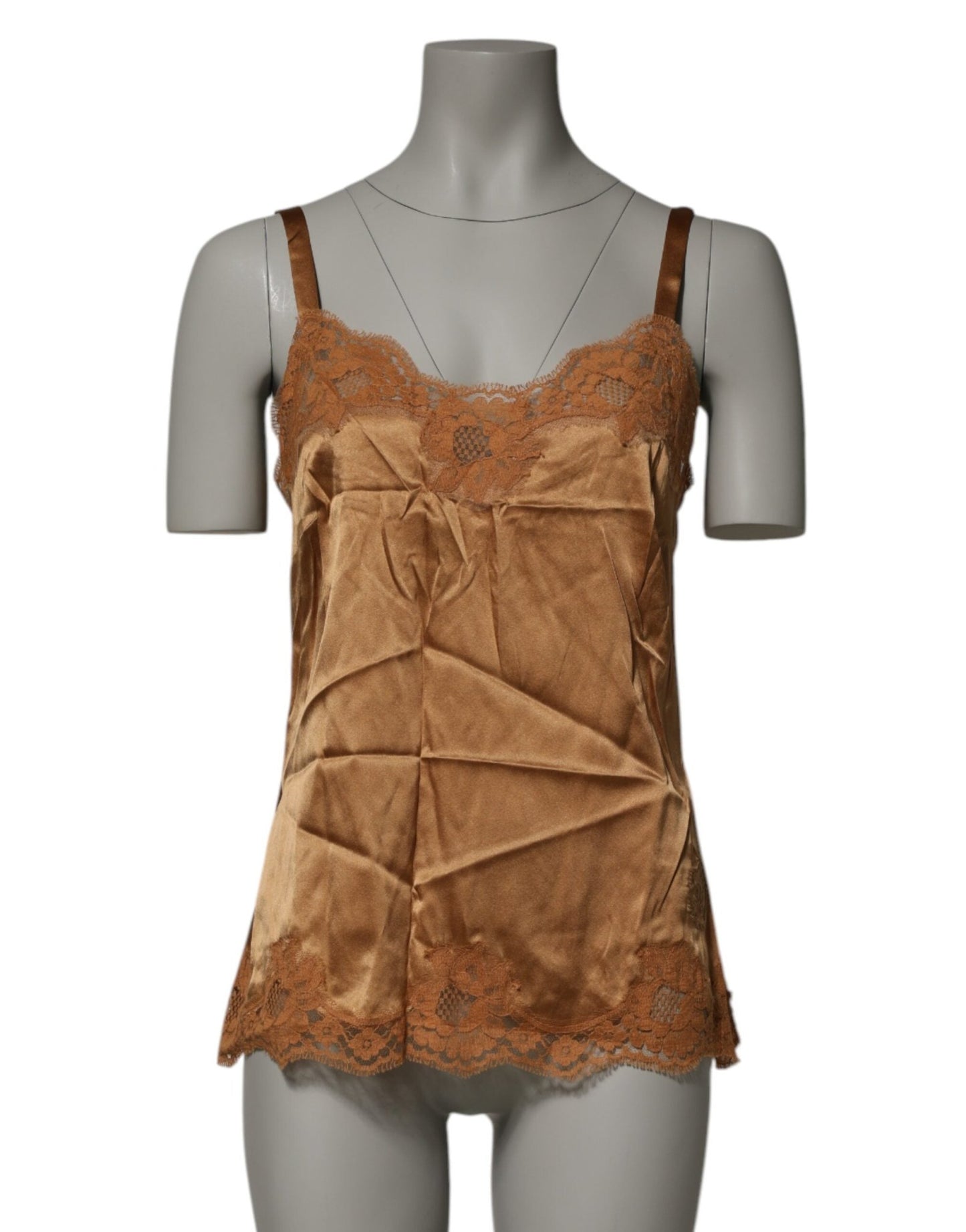 Dolce & Gabbana Brown Floral Lace Tank Lingerie Sleepwear Underwear – IT3 | M par Dolce & Gabbana | Disponible sur Sandy Store ByNet