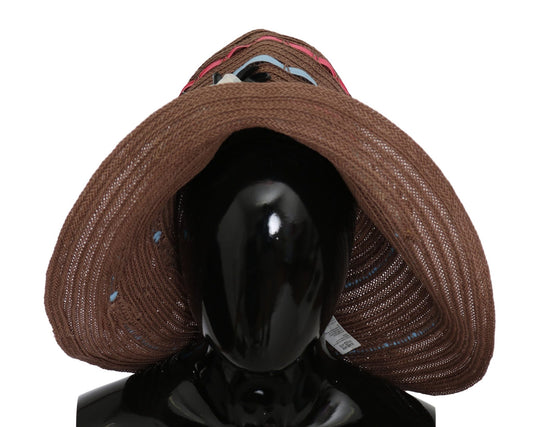 Dolce & Gabbana Brown Floral Wide Brim Straw Floppy Cap Hat – 58 cm|M par Dolce & Gabbana | Disponible sur Sandy Store ByNet
