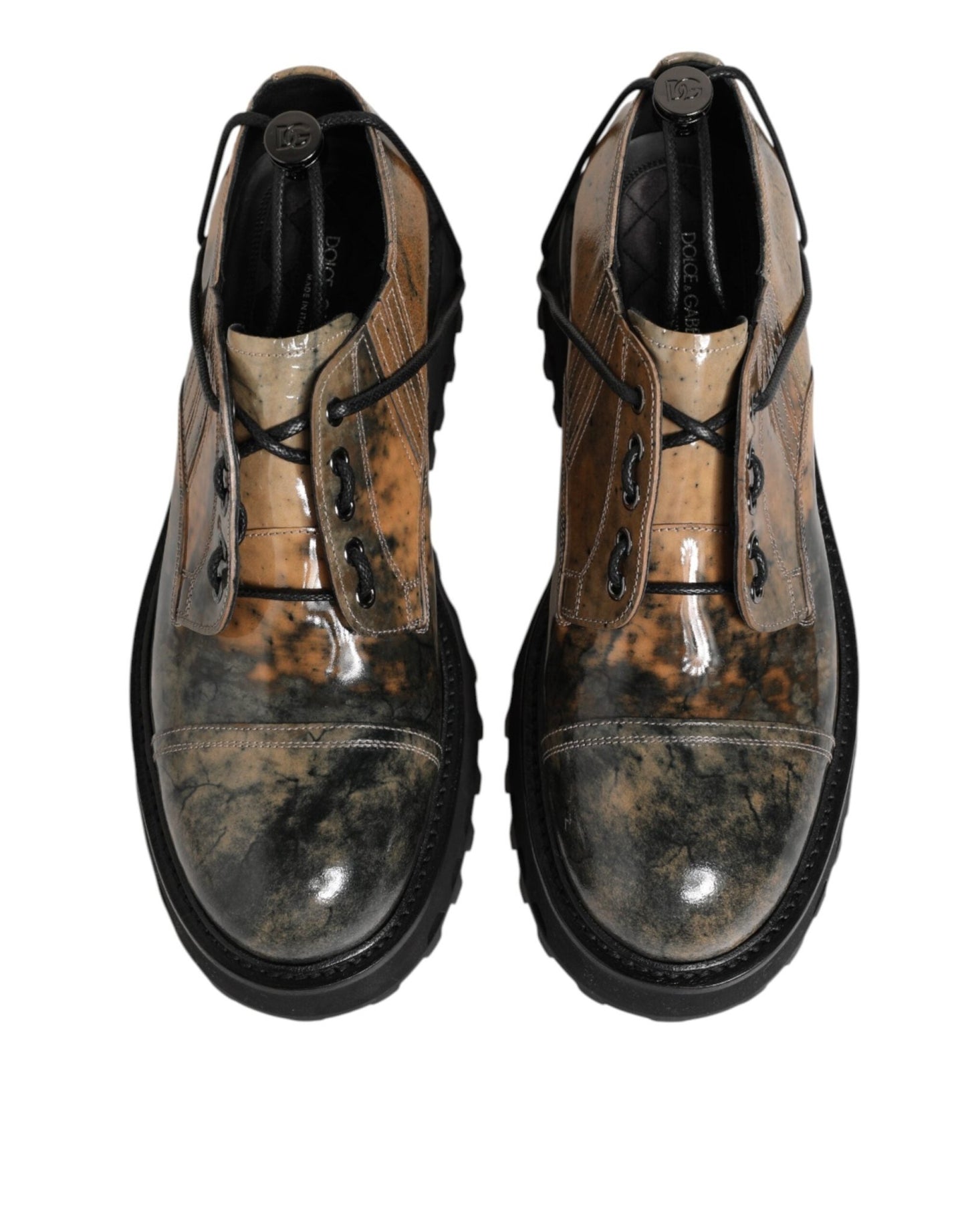 Dolce & Gabbana Brown Gray Lace Up Chunky Derby Men Shoes – EU44/US11 par Dolce & Gabbana | Disponible sur Sandy Store ByNet