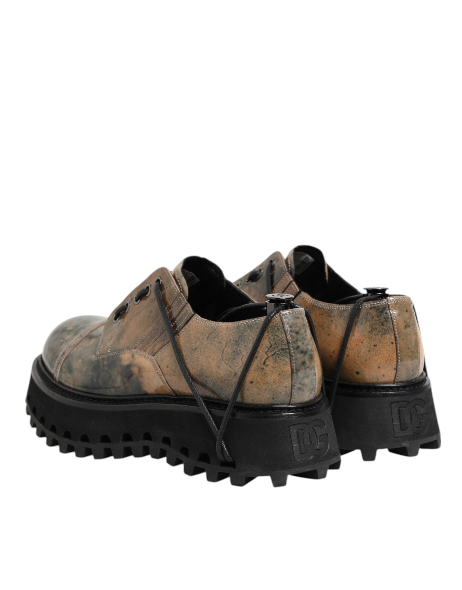 Dolce & Gabbana Brown Gray Lace Up Chunky Derby Men Shoes – EU44/US11 par Dolce & Gabbana | Disponible sur Sandy Store ByNet