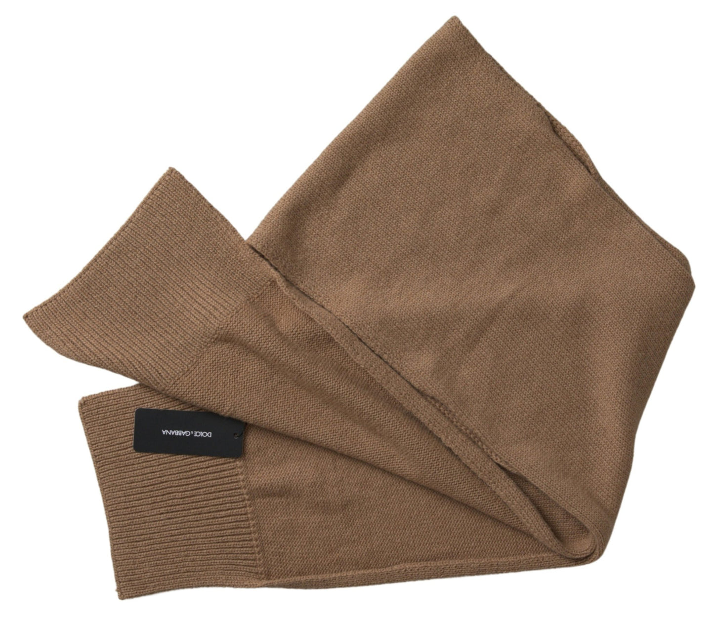Dolce & Gabbana Brown Knitted Camel Wrap Shawl Foulard Scarf – par Dolce & Gabbana | Disponible sur Sandy Store ByNet