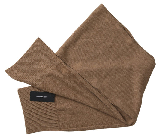 Dolce & Gabbana Brown Knitted Camel Wrap Shawl Foulard Scarf – par Dolce & Gabbana | Disponible sur Sandy Store ByNet