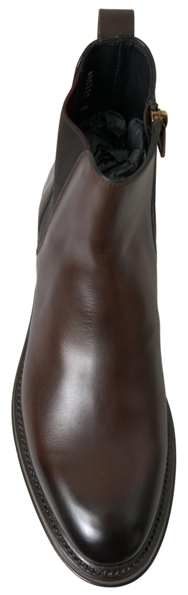 Dolce & Gabbana Brown Leather Chelsea Mens Boots Shoes – EU40/US7 par Dolce & Gabbana | Disponible sur Sandy Store ByNet