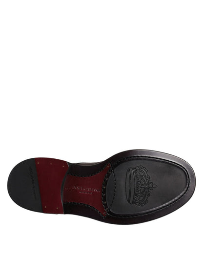 Dolce & Gabbana Brown Leather Derby Wingtip Lace Up Formal Dress Shoes - Sandy Store ByNet