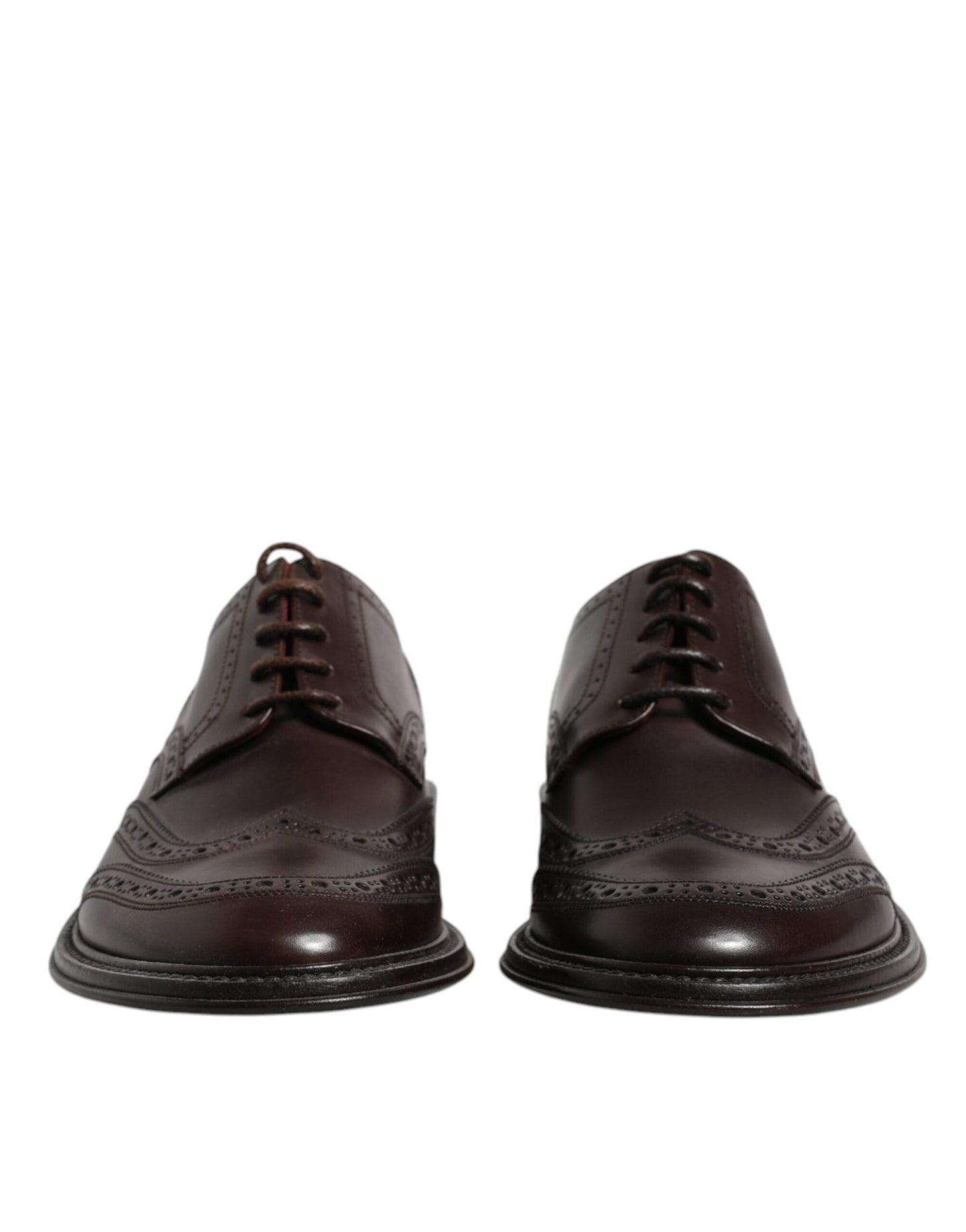 Dolce & Gabbana Brown Leather Derby Wingtip Lace Up Formal Dress Shoes - Sandy Store ByNet