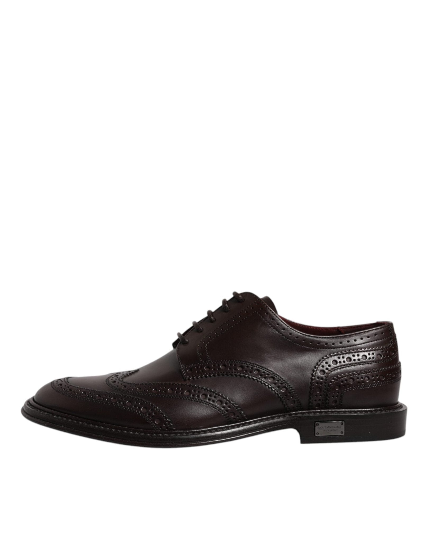 Dolce & Gabbana Brown Leather Derby Wingtip Lace Up Formal Dress Shoes - Sandy Store ByNet