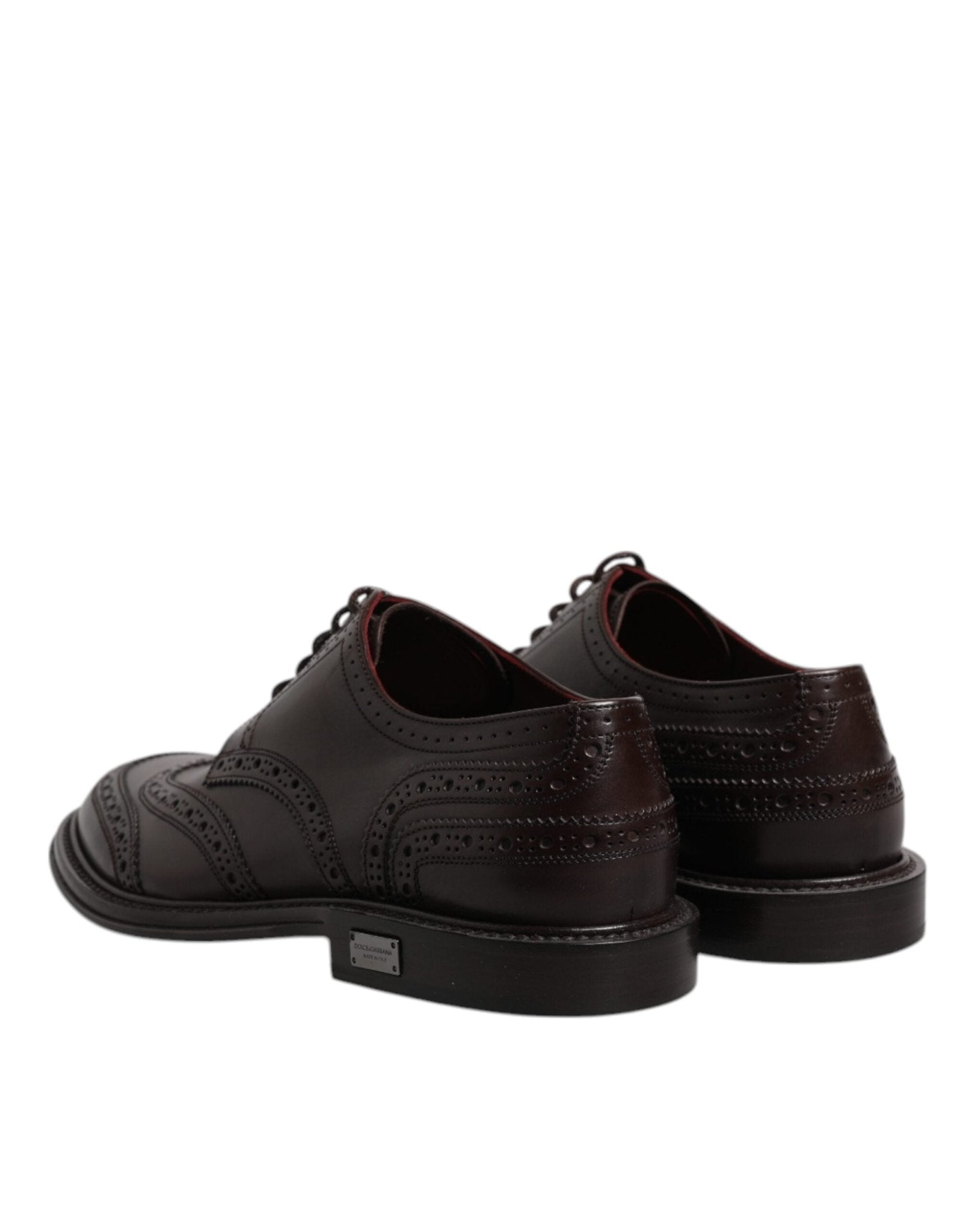 Dolce & Gabbana Brown Leather Derby Wingtip Lace Up Formal Dress Shoes - Sandy Store ByNet
