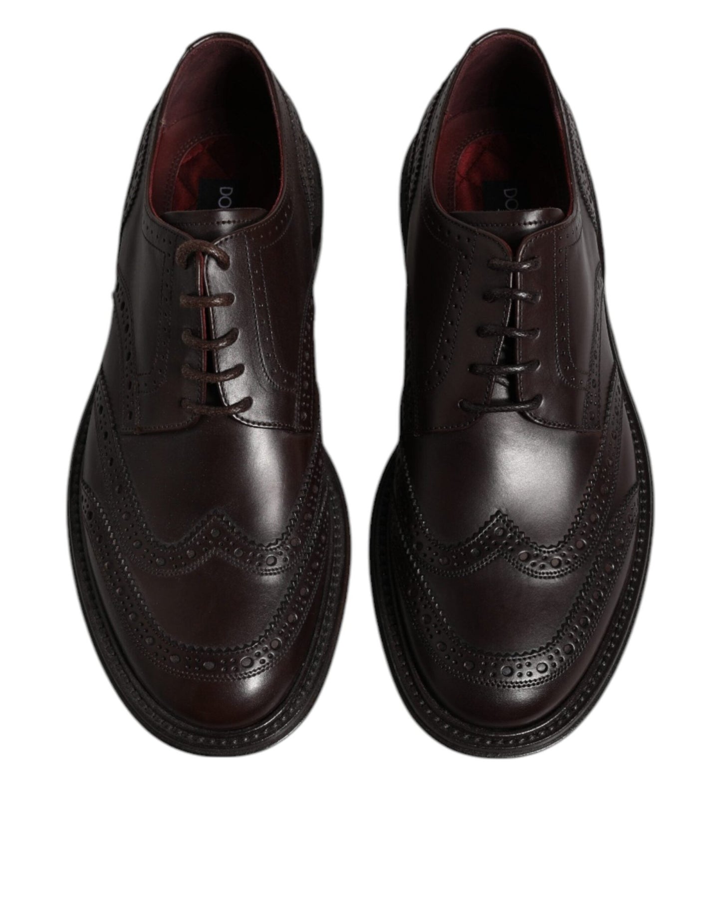 Dolce & Gabbana Brown Leather Derby Wingtip Lace Up Formal Dress Shoes - Sandy Store ByNet