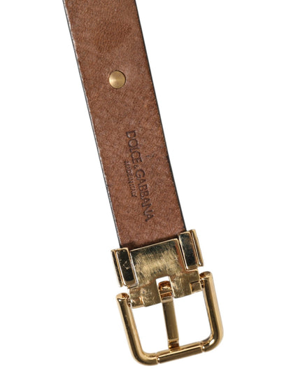Dolce & Gabbana Brown Leather Gold Silver Coin Buckle Belt – 90 cm / 36 Inches par Dolce & Gabbana | Disponible sur Sandy Store ByNet