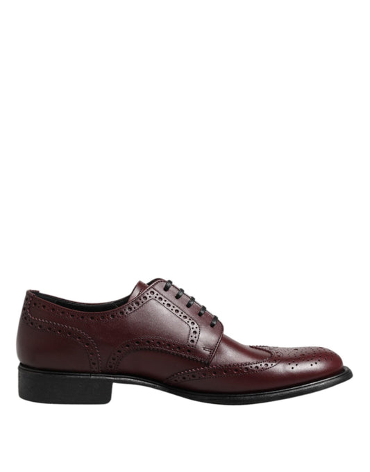 Dolce & Gabbana Brown Leather Lace Up Derby Dress Shoes – EU42/US9 par Dolce & Gabbana | Disponible sur Sandy Store ByNet