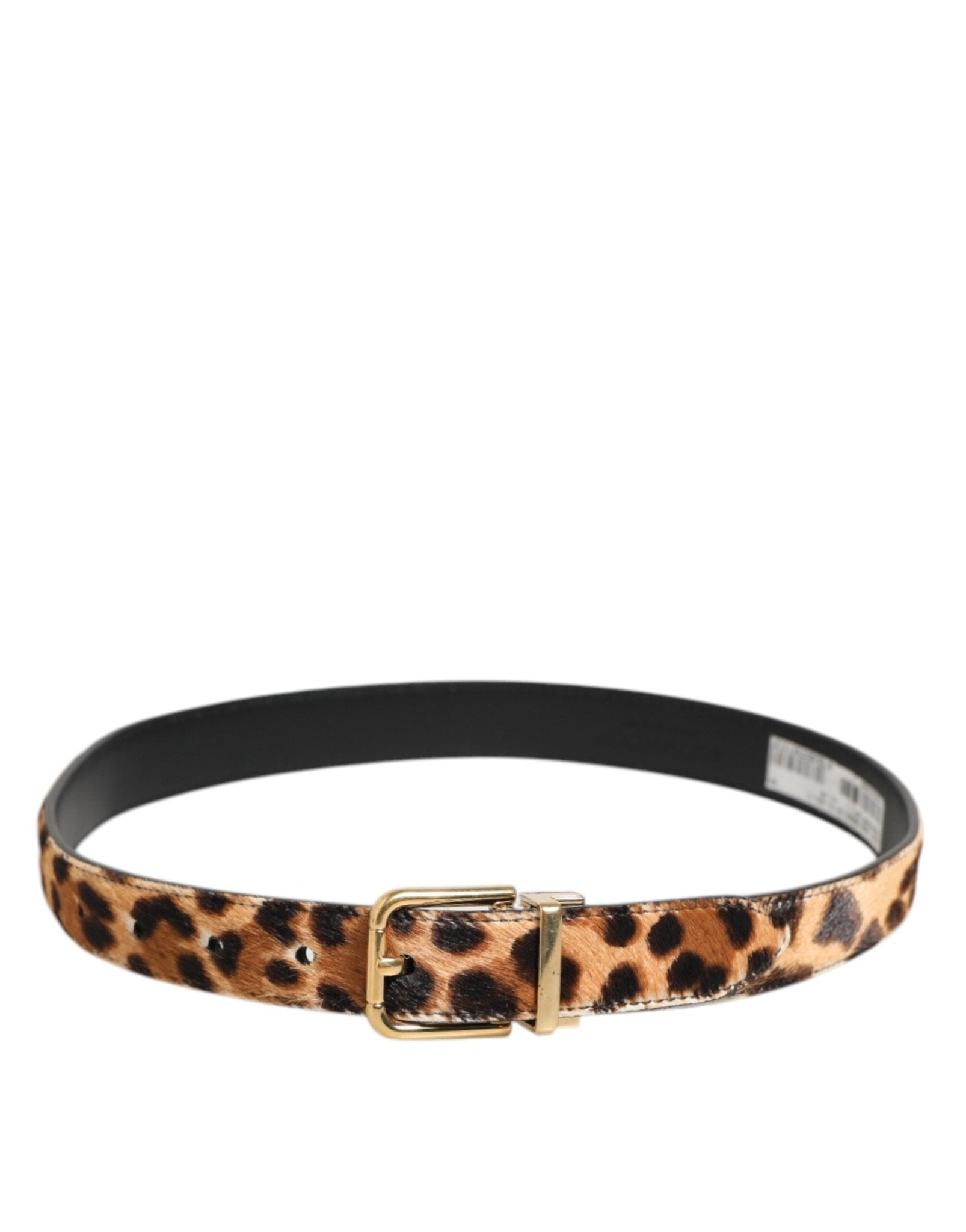 Dolce & Gabbana Brown Leather Leopard Print Metal Buckle Belt – 75 cm / 30 Inches par Dolce & Gabbana | Disponible sur Sandy Store ByNet