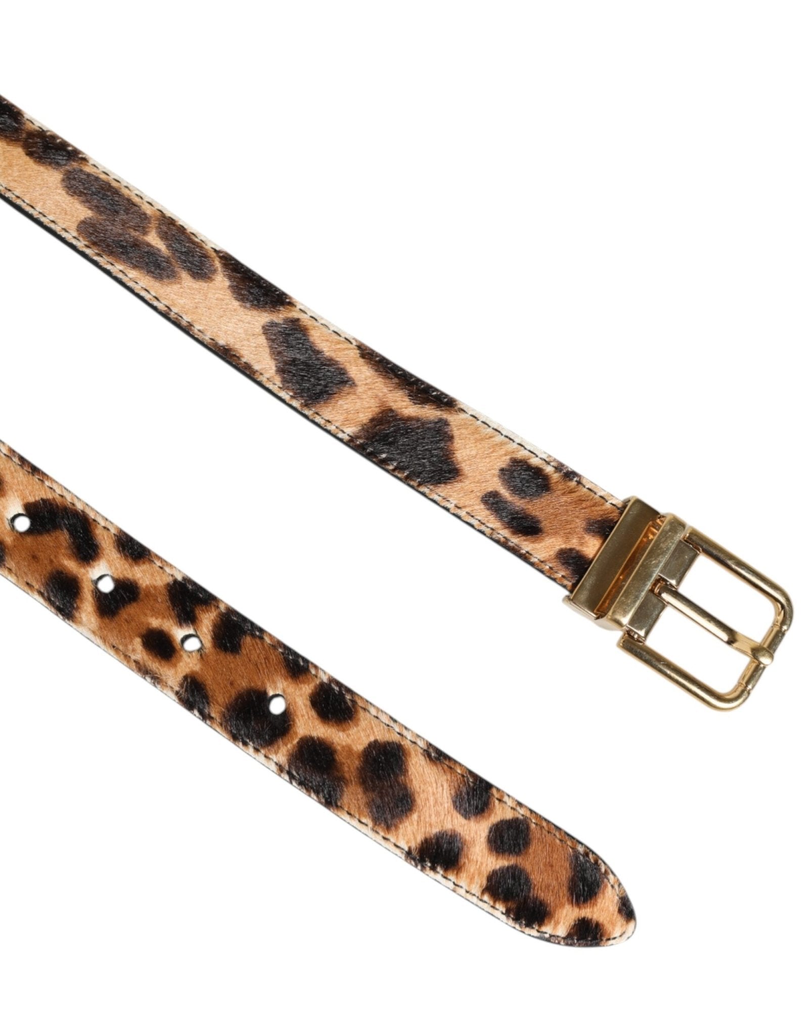 Dolce & Gabbana Brown Leather Leopard Print Metal Buckle Belt – 75 cm / 30 Inches par Dolce & Gabbana | Disponible sur Sandy Store ByNet