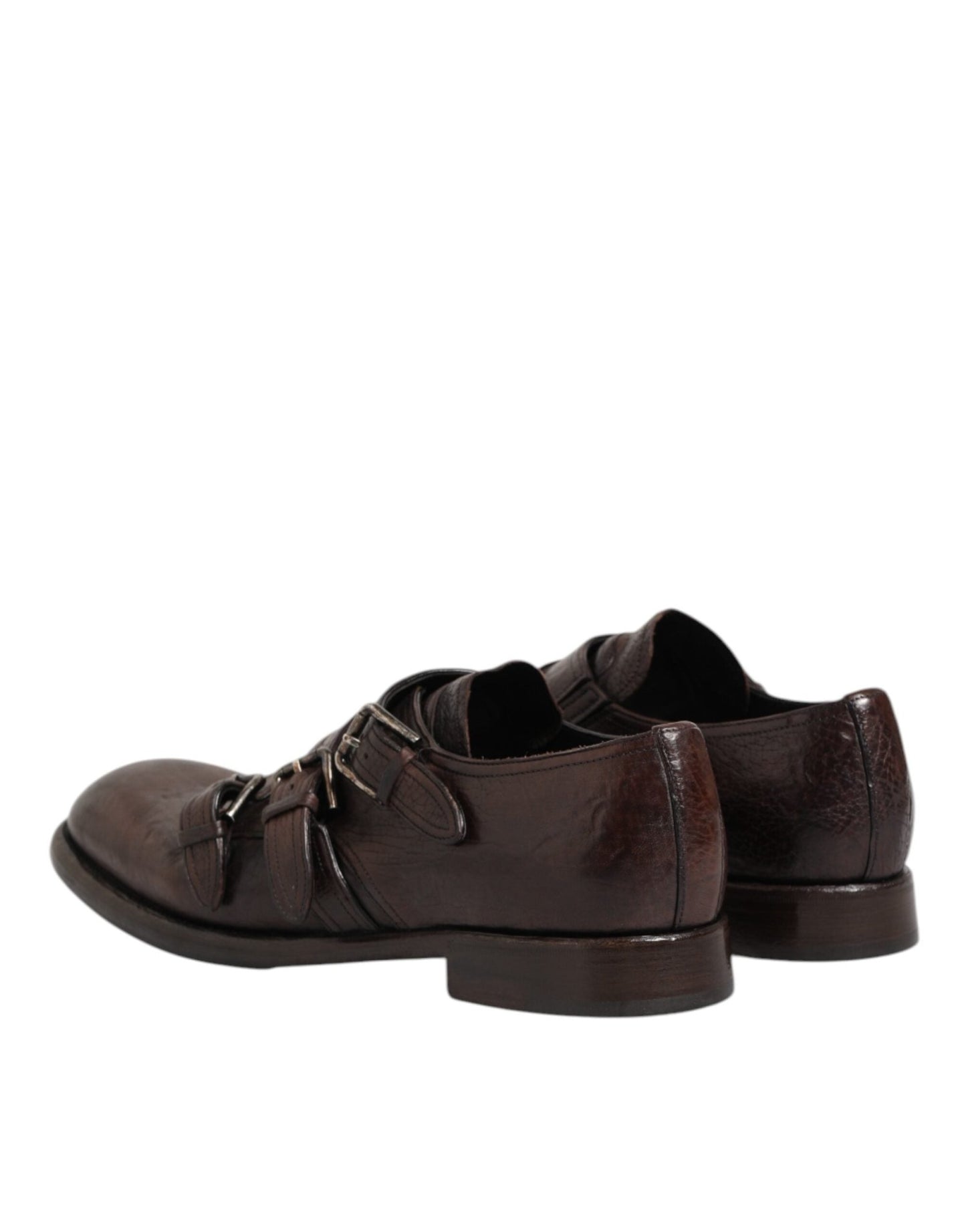 Dolce & Gabbana Brown Leather Monk Strap Formal Derby Shoes – EU41/US8 par Dolce & Gabbana | Disponible sur Sandy Store ByNet
