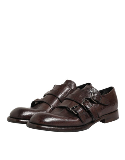 Dolce & Gabbana Brown Leather Monk Strap Formal Derby Shoes – EU41/US8 par Dolce & Gabbana | Disponible sur Sandy Store ByNet