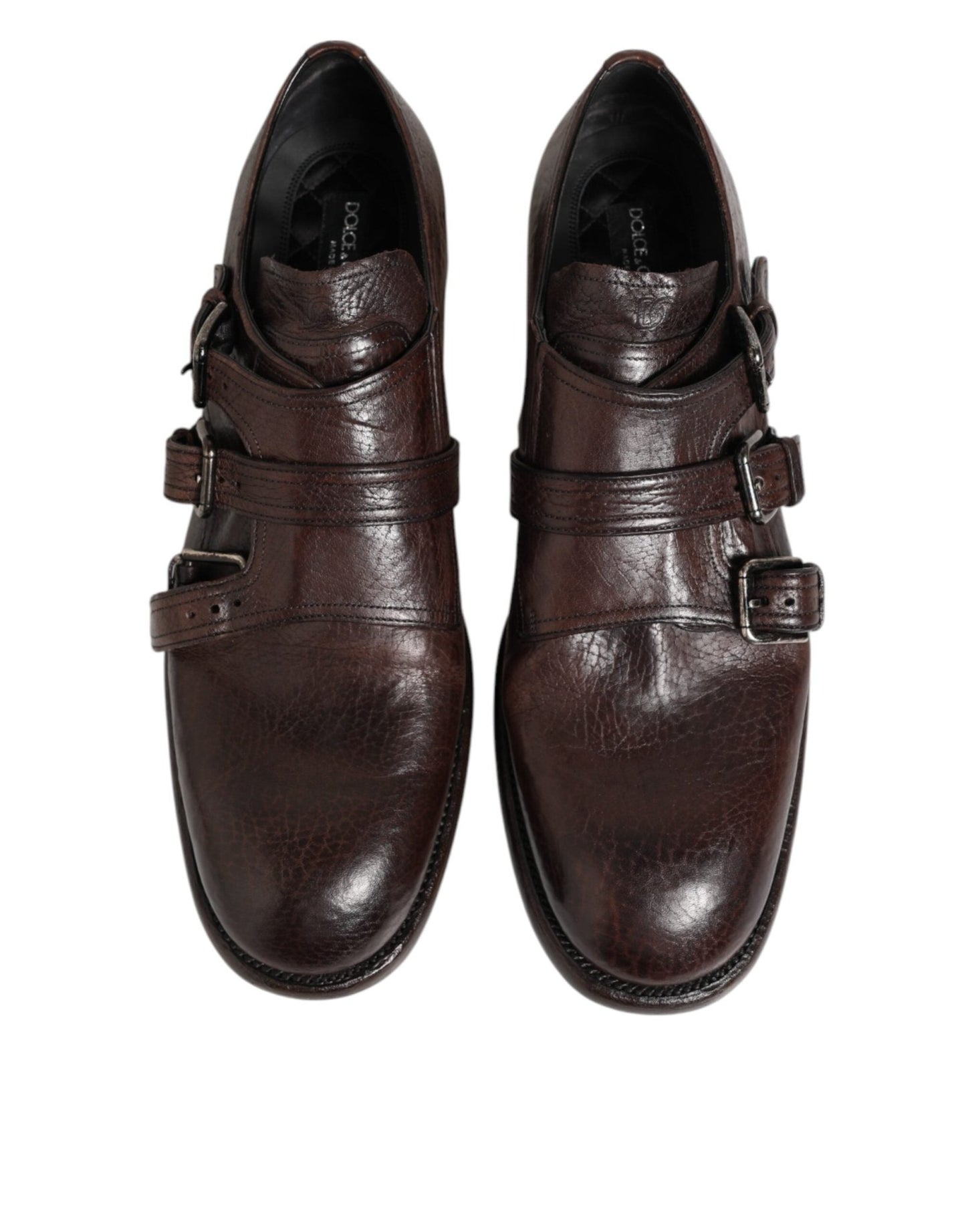 Dolce & Gabbana Brown Leather Monk Strap Formal Derby Shoes – EU41/US8 par Dolce & Gabbana | Disponible sur Sandy Store ByNet