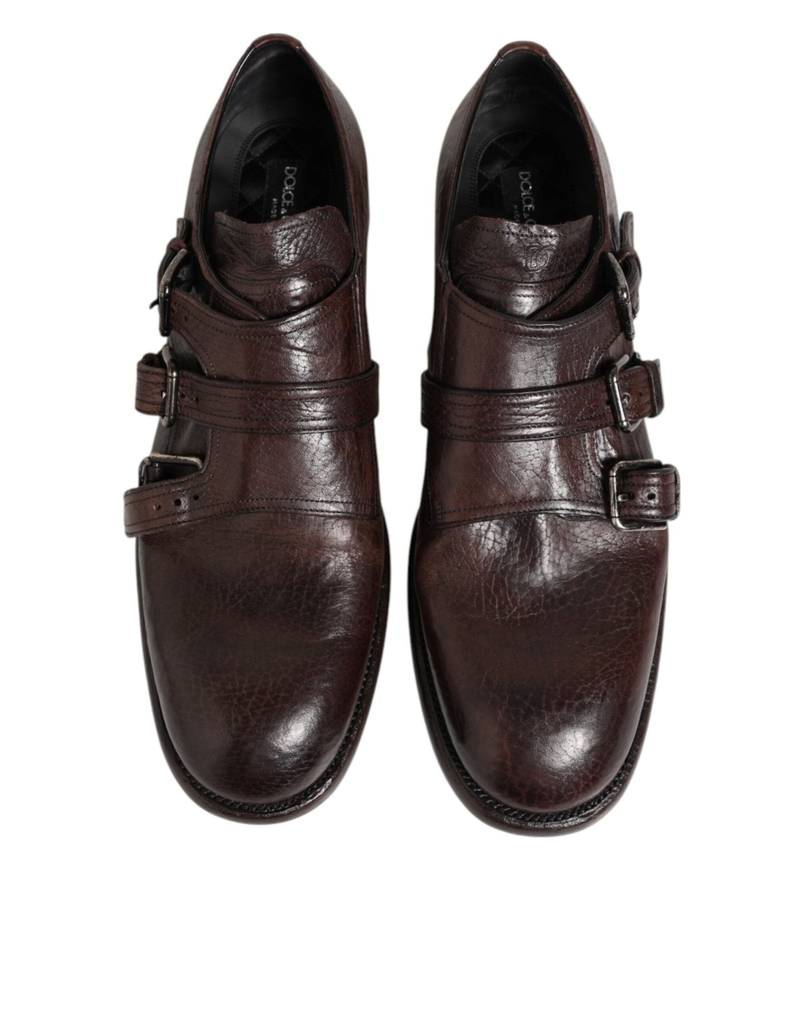 Dolce & Gabbana Brown Leather Monk Strap Formal Derby Shoes – EU41/US8 par Dolce & Gabbana | Disponible sur Sandy Store ByNet
