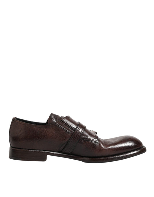 Dolce & Gabbana Brown Leather Monk Strap Formal Derby Shoes – EU41/US8 par Dolce & Gabbana | Disponible sur Sandy Store ByNet