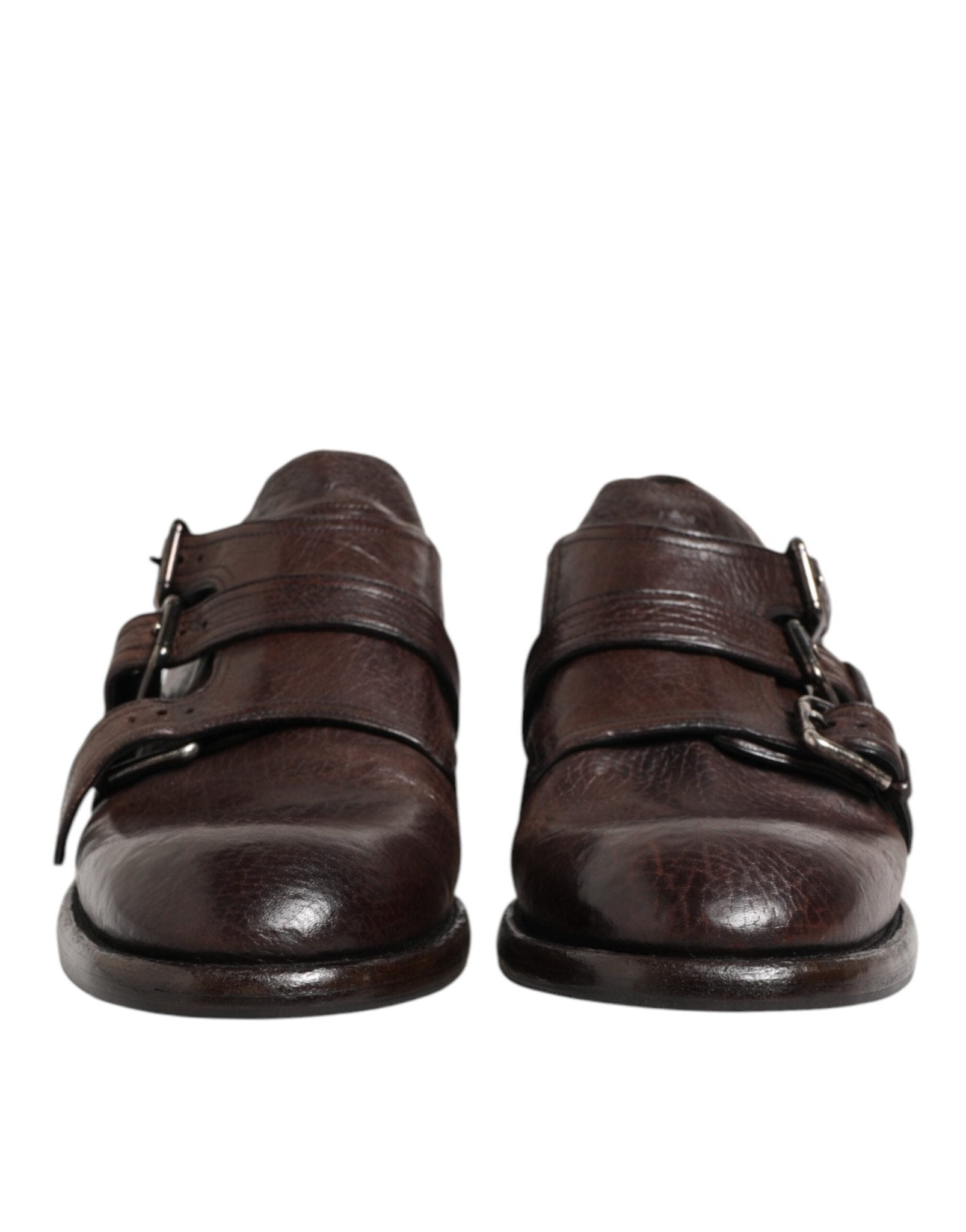 Dolce & Gabbana Brown Leather Monk Strap Formal Derby Shoes – EU41/US8 par Dolce & Gabbana | Disponible sur Sandy Store ByNet
