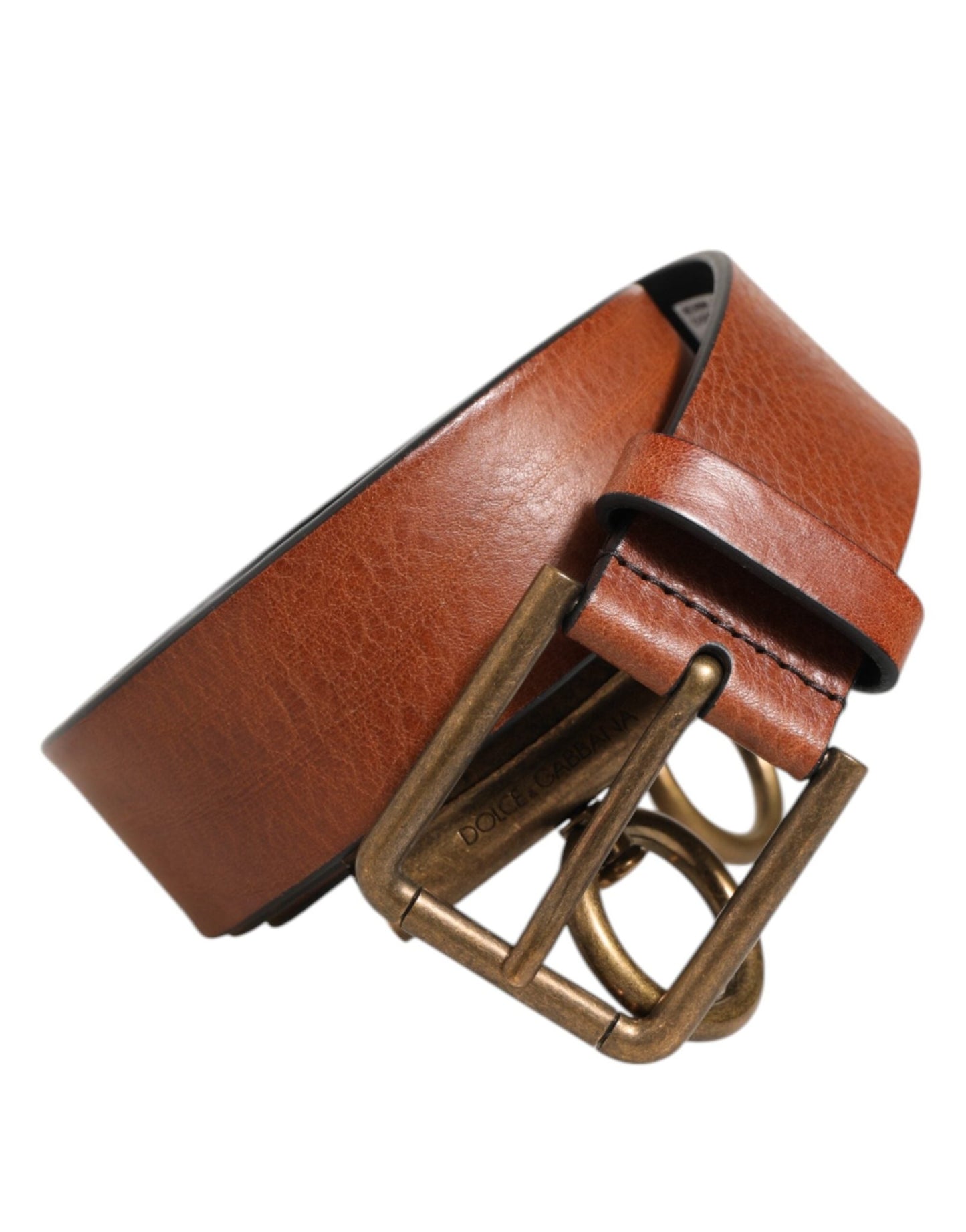 Dolce & Gabbana Brown Leather Side Rings Brass Buckle Belt – 90 cm / 36 Inches par Dolce & Gabbana | Disponible sur Sandy Store ByNet