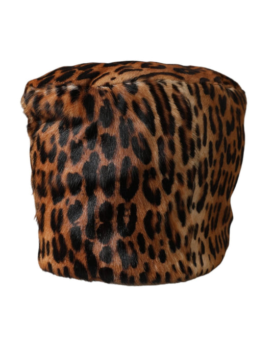 Dolce & Gabbana Brown Leopard Fur Women Bucket Hat – 56 cm|XS par Dolce & Gabbana | Disponible sur Sandy Store ByNet