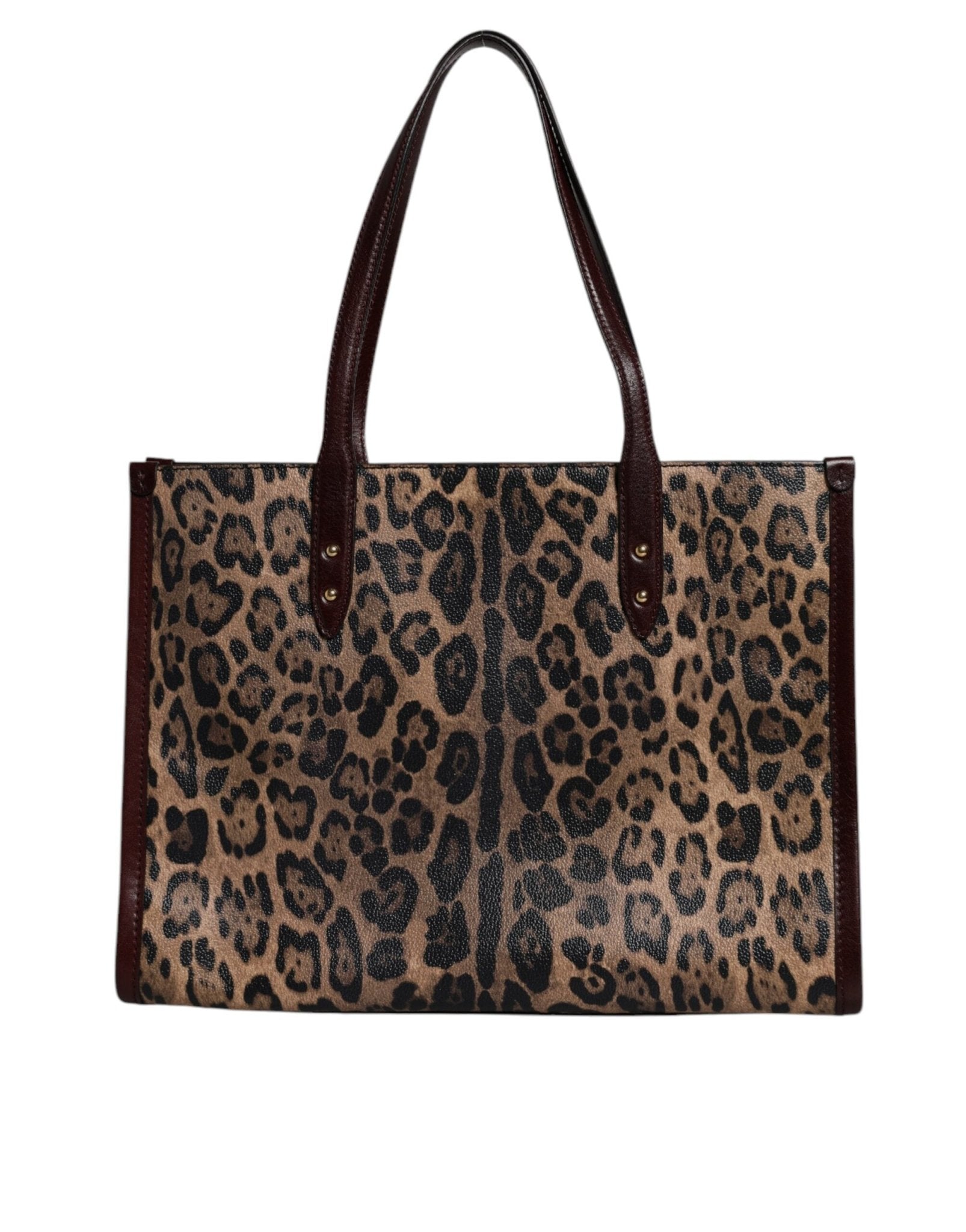 Dolce & Gabbana Brown Leopard Leather Shoulder Strap Tote Bag - Sandy Store ByNet