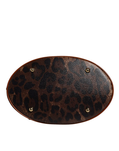 Dolce & Gabbana Brown Leopard Leather Shoulder Strap Tote Bag - Sandy Store ByNet