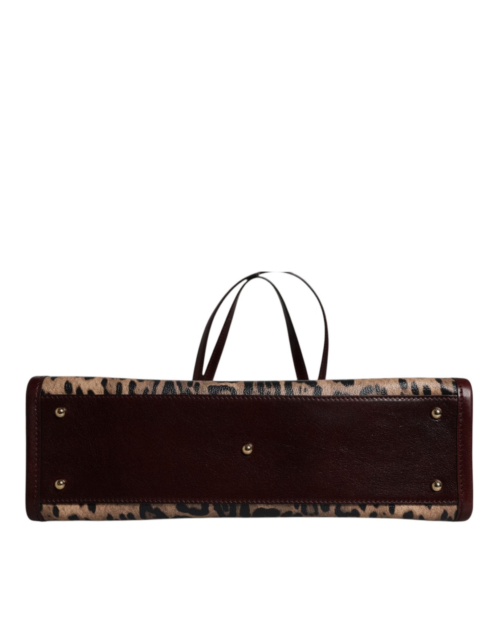 Dolce & Gabbana Brown Leopard Leather Shoulder Strap Tote Bag - Sandy Store ByNet