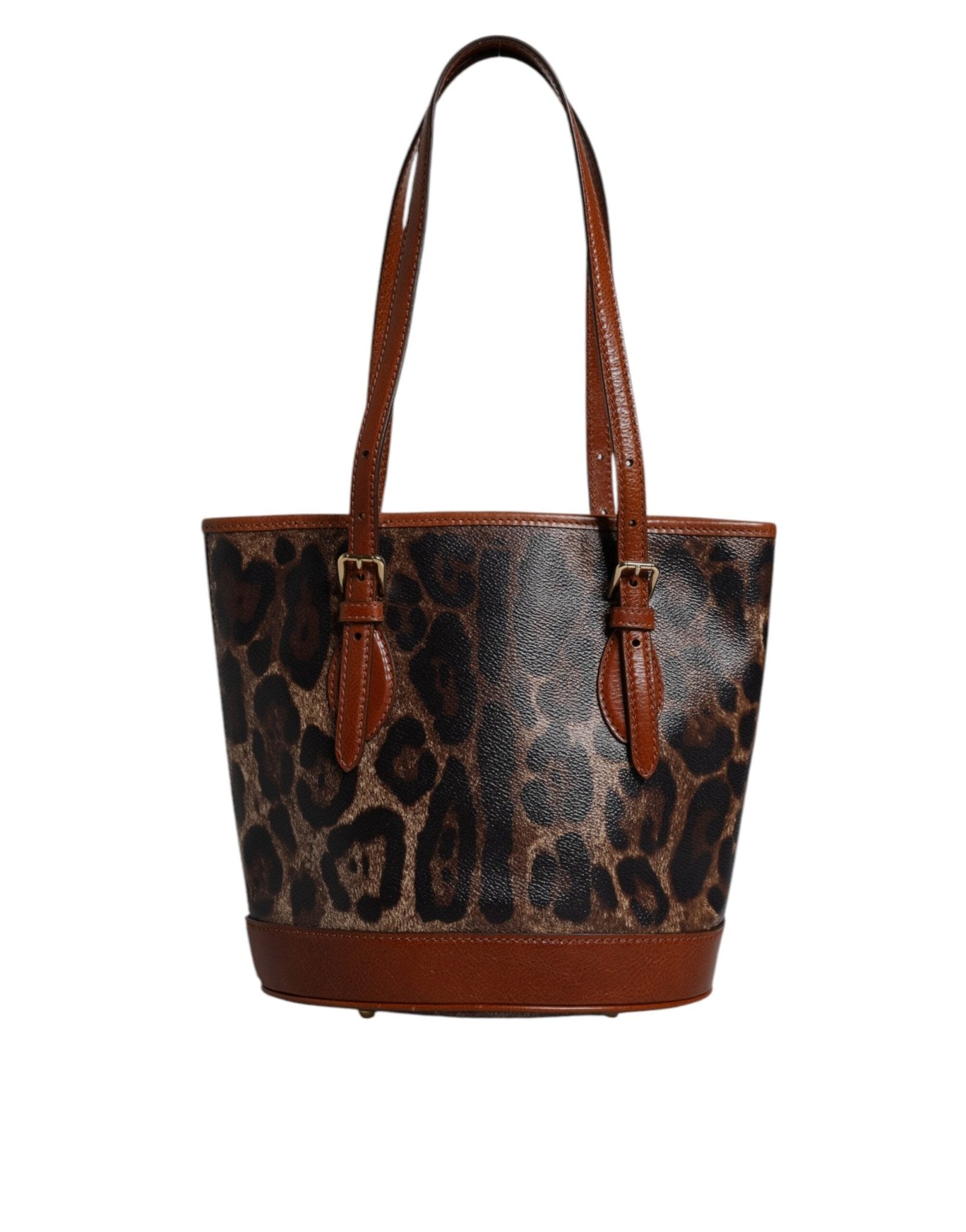 Dolce & Gabbana Brown Leopard Leather Shoulder Strap Tote Bag - Sandy Store ByNet