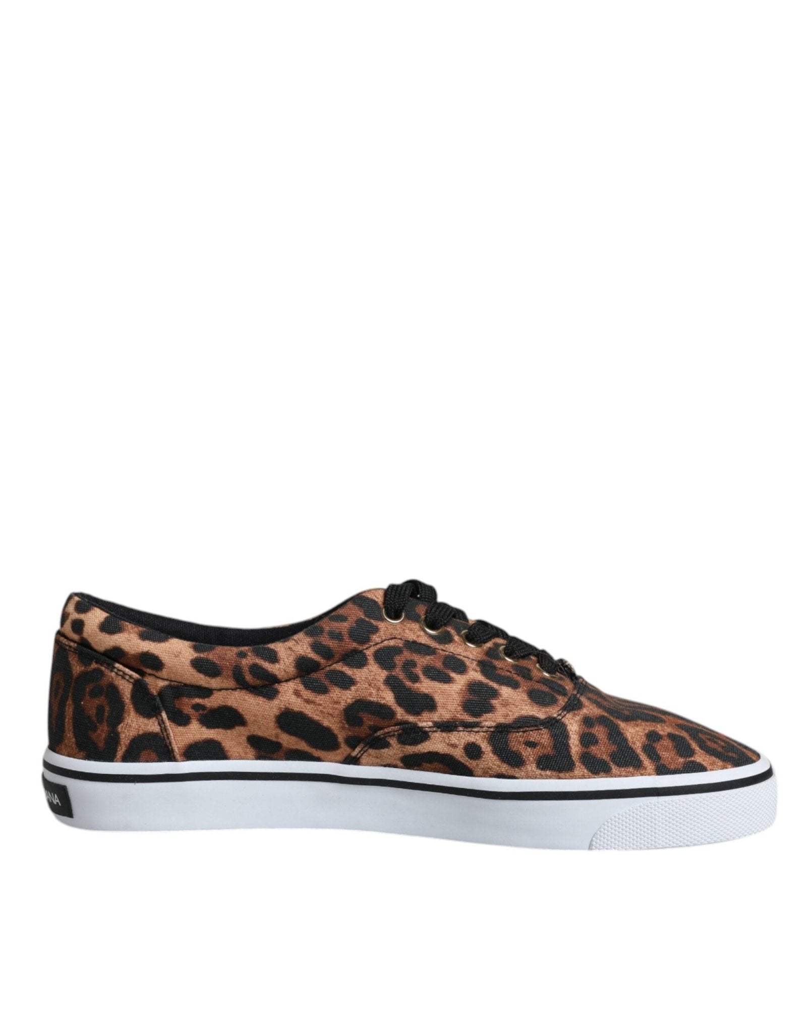 Dolce & Gabbana Brown Leopard Logo Print Cotton Sneakers Shoes – EU40.5/US7.5 par Dolce & Gabbana | Disponible sur Sandy Store ByNet