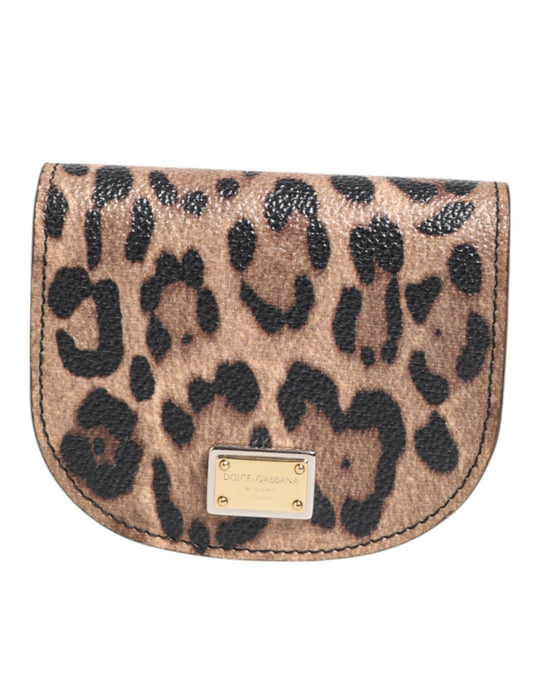 Dolce & Gabbana Brown Leopard Print Calf Leather Small Coin Purse Wallet – par Dolce & Gabbana | Disponible sur Sandy Store ByNet