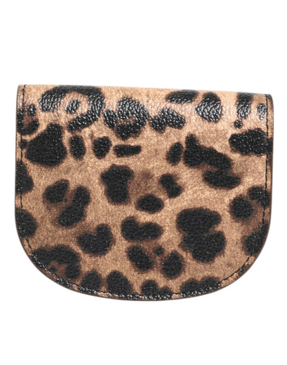 Dolce & Gabbana Brown Leopard Print Calf Leather Small Coin Purse Wallet – par Dolce & Gabbana | Disponible sur Sandy Store ByNet