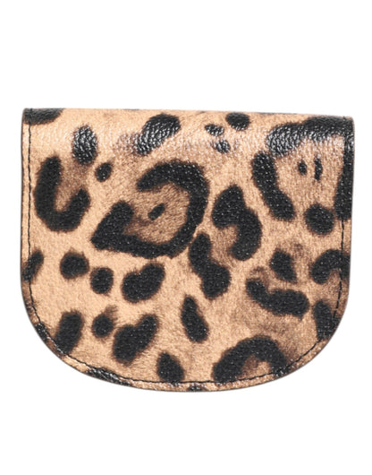 Dolce & Gabbana Brown Leopard Print Calf Leather Small Coin Purse Wallet – par Dolce & Gabbana | Disponible sur Sandy Store ByNet