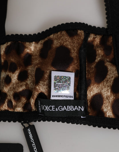 Dolce & Gabbana Brown Leopard Silk Balconnet Bra Underwear – IT3 | M par Dolce & Gabbana | Disponible sur Sandy Store ByNet