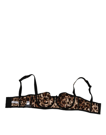 Dolce & Gabbana Brown Leopard Silk Balconnet Bra Underwear – IT3 | M par Dolce & Gabbana | Disponible sur Sandy Store ByNet
