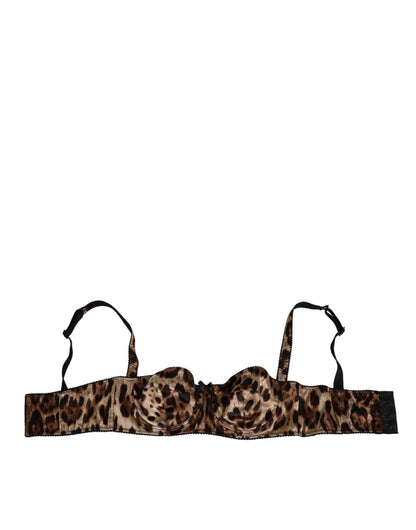 Dolce & Gabbana Brown Leopard Silk Balconnet Bra Underwear – IT3 | M par Dolce & Gabbana | Disponible sur Sandy Store ByNet