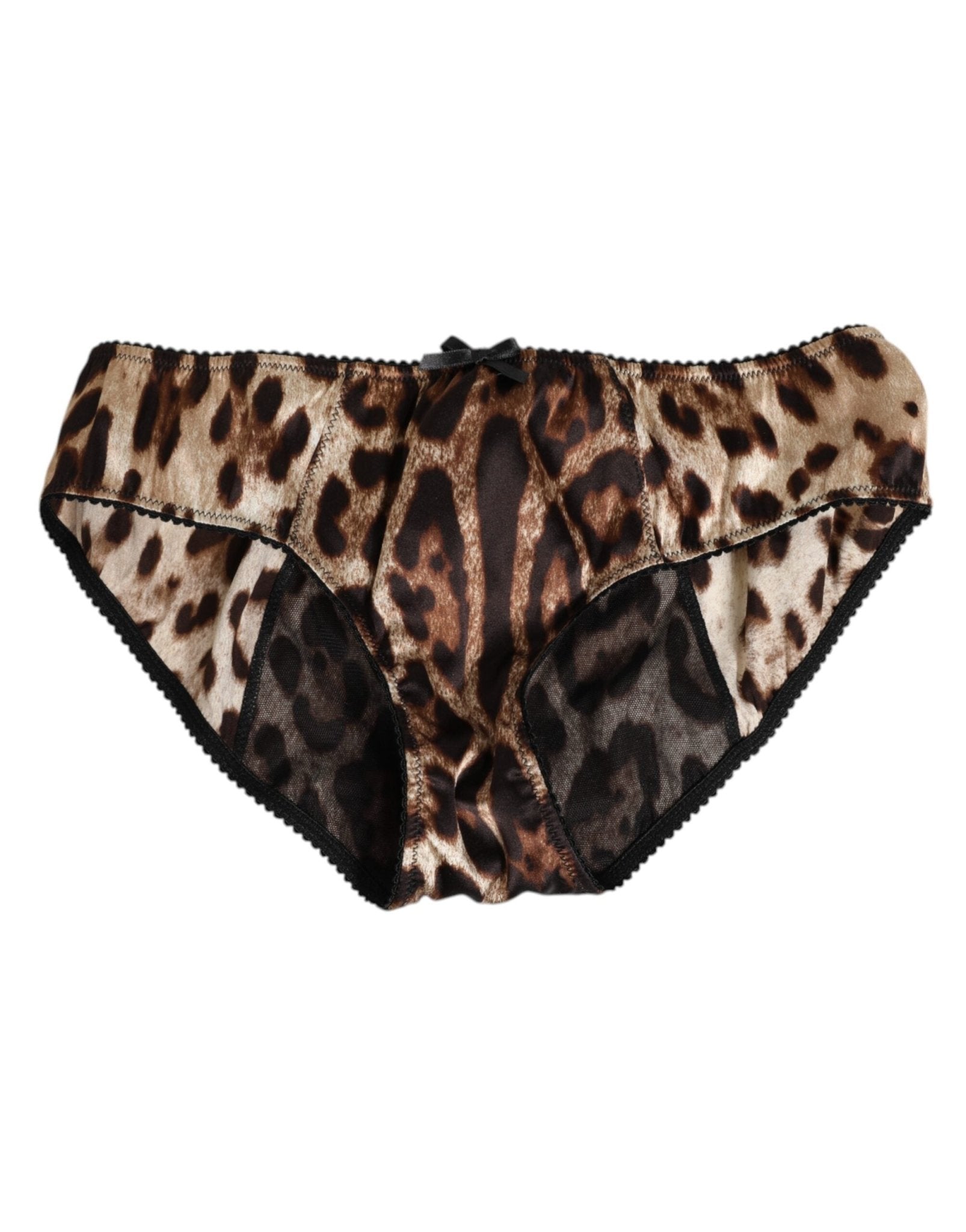 Dolce & Gabbana Brown Leopard Silk Mid Waist Panty Underwear – IT1 | XS par Dolce & Gabbana | Disponible sur Sandy Store ByNet