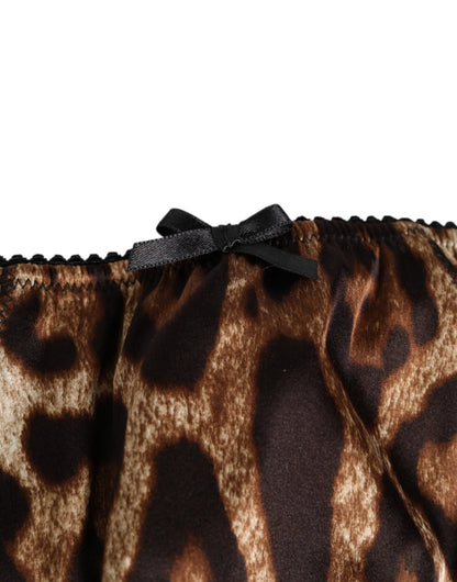 Dolce & Gabbana Brown Leopard Silk Mid Waist Panty Underwear – IT1 | XS par Dolce & Gabbana | Disponible sur Sandy Store ByNet