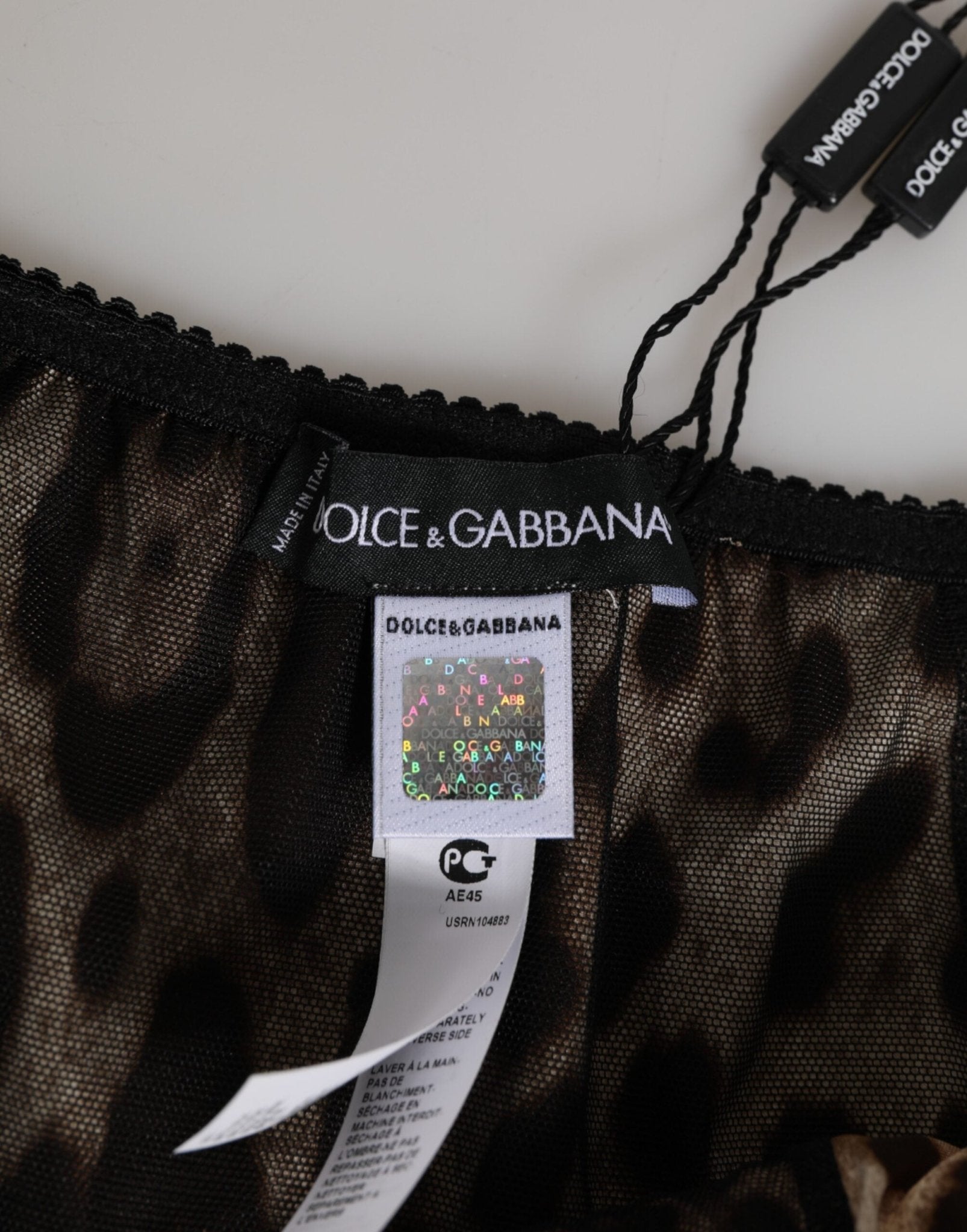 Dolce & Gabbana Brown Leopard Silk Mid Waist Panty Underwear – IT3 | M par Dolce & Gabbana | Disponible sur Sandy Store ByNet