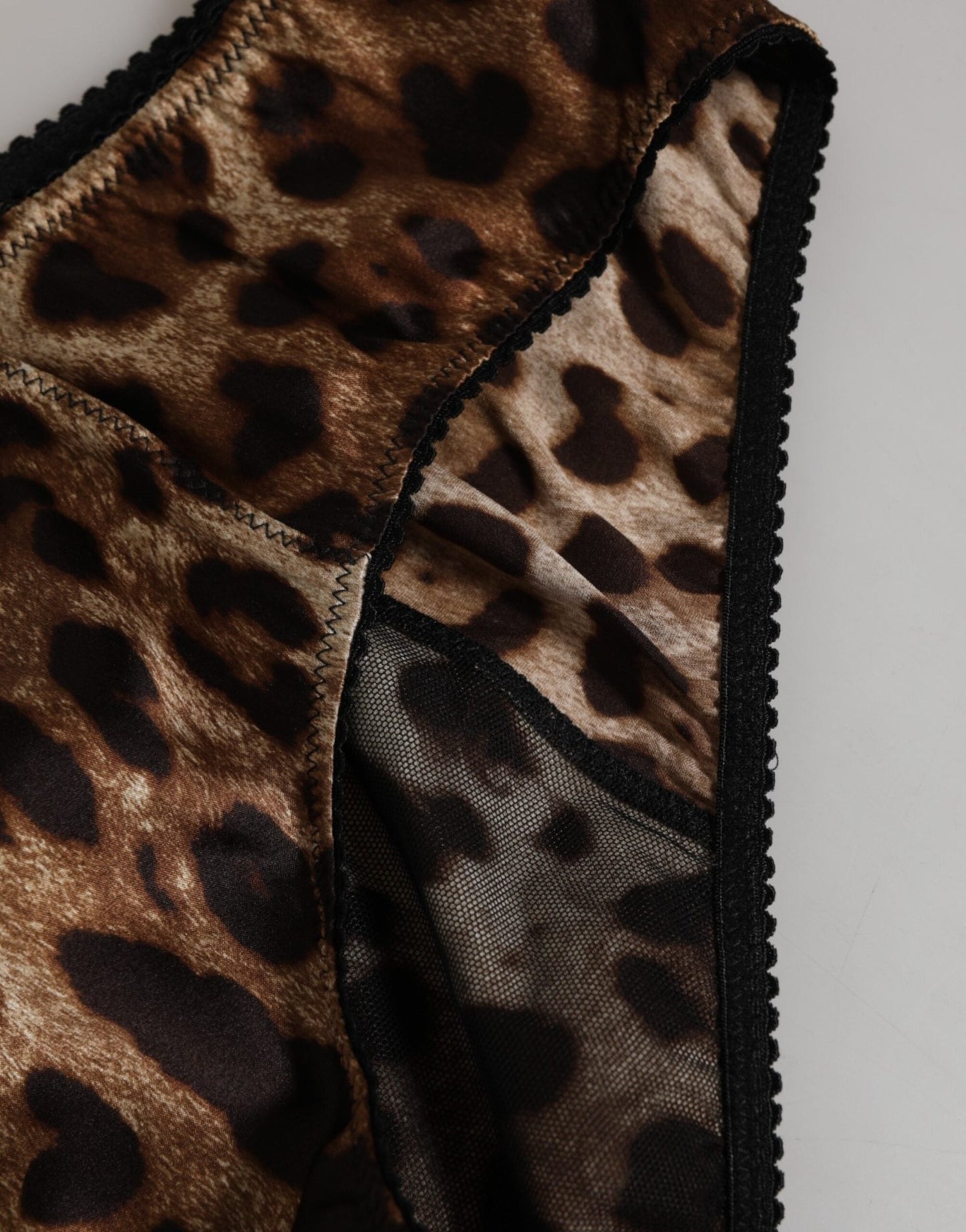 Dolce & Gabbana Brown Leopard Silk Mid Waist Panty Underwear – IT3 | M par Dolce & Gabbana | Disponible sur Sandy Store ByNet