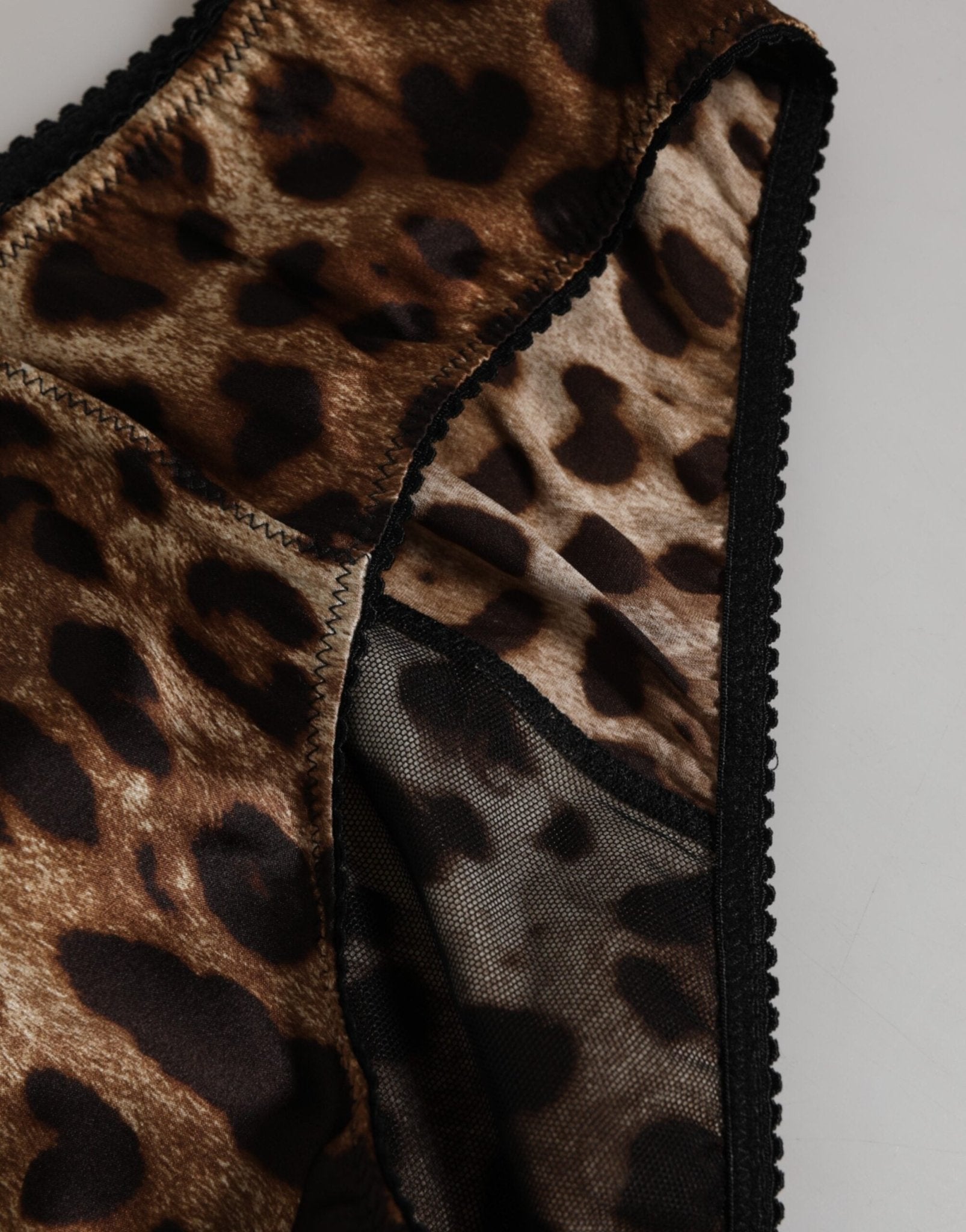 Dolce & Gabbana Brown Leopard Silk Mid Waist Panty Underwear – IT3 | M par Dolce & Gabbana | Disponible sur Sandy Store ByNet