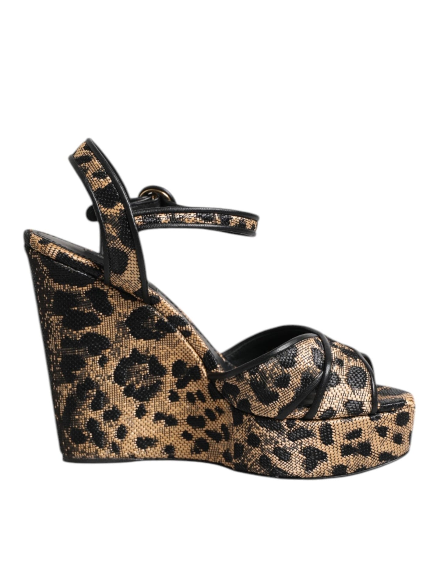 Dolce & Gabbana Brown Leopard Wedges Ankle Strap Sandals Shoes – EU37/US6.5 par Dolce & Gabbana | Disponible sur Sandy Store ByNet