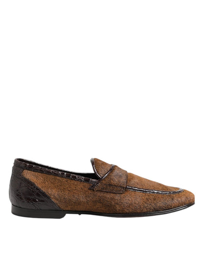 Dolce & Gabbana Brown Loafers Leather Slip On Men Dress Shoes – EU39/US6 par Dolce & Gabbana | Disponible sur Sandy Store ByNet