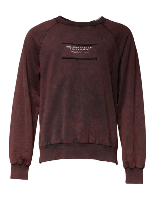 Dolce & Gabbana Brown Logo Cotton Crew Neck Pullover Sweater - Sandy Store ByNet