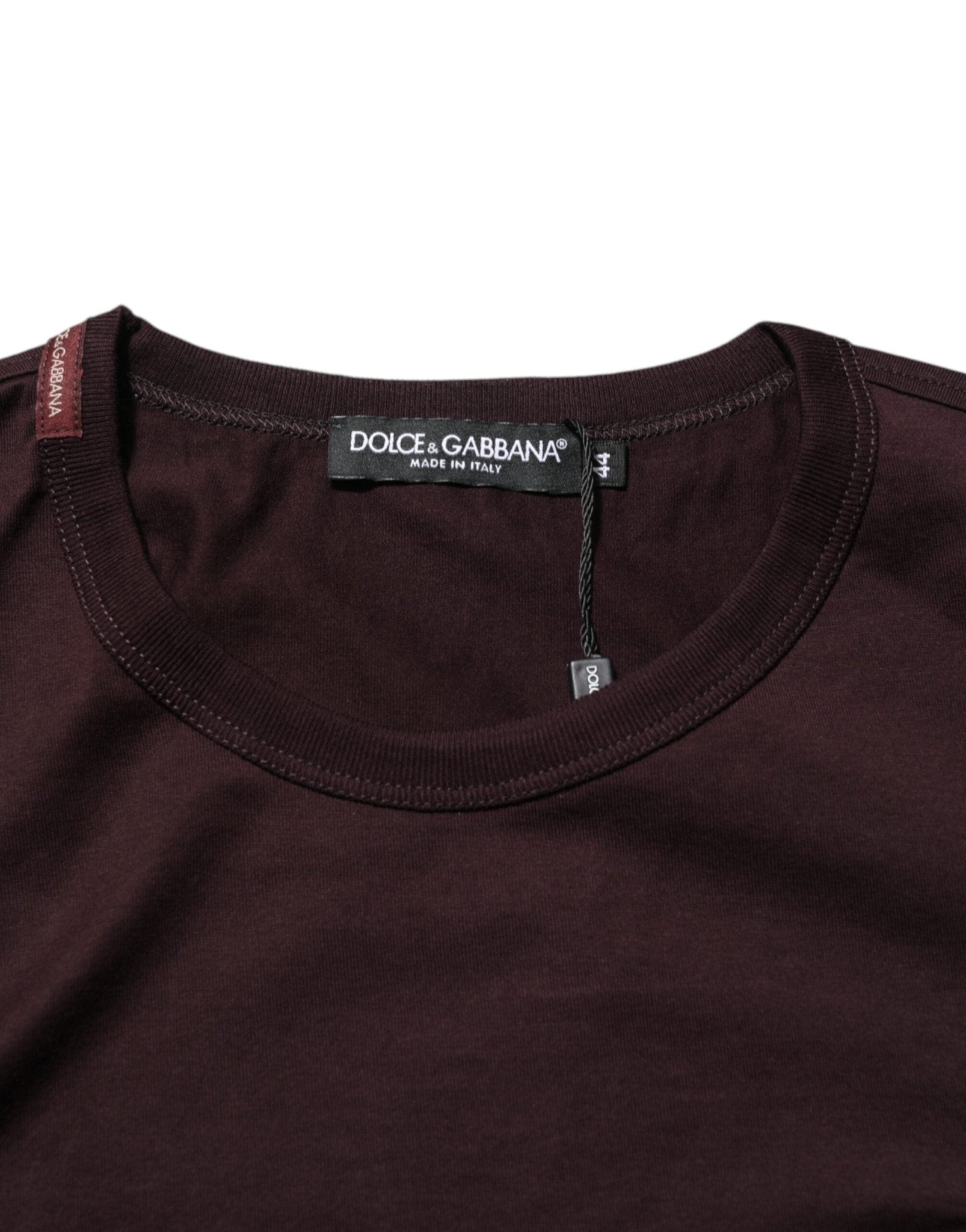 Dolce & Gabbana Brown Logo Plaque Cotton Crew Neck T-shirt – IT44 | XS par Dolce & Gabbana | Disponible sur Sandy Store ByNet