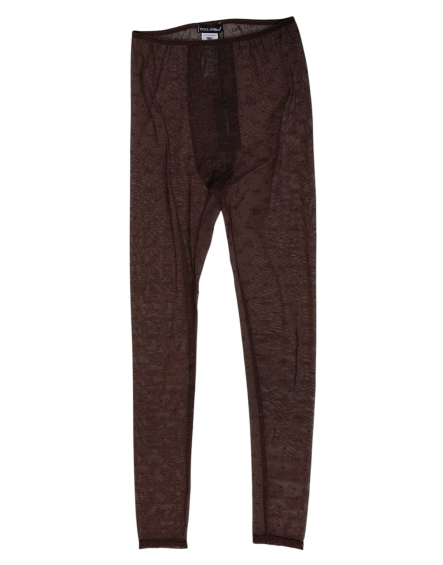 Dolce & Gabbana Brown Nylon Logo Lace Leggings Pants Underwear – IT2 | S par Dolce & Gabbana | Disponible sur Sandy Store ByNet