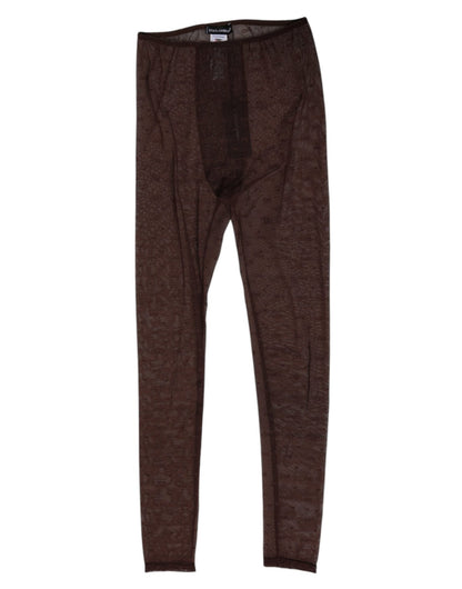 Dolce & Gabbana Brown Nylon Logo Lace Leggings Pants Underwear – IT2 | S par Dolce & Gabbana | Disponible sur Sandy Store ByNet