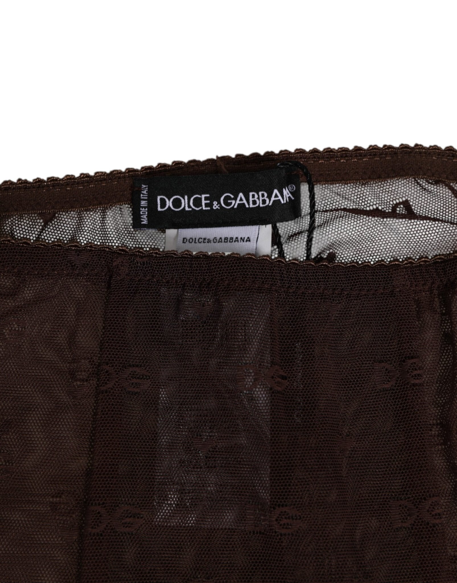 Dolce & Gabbana Brown Nylon Logo Lace Leggings Pants Underwear – IT2 | S par Dolce & Gabbana | Disponible sur Sandy Store ByNet