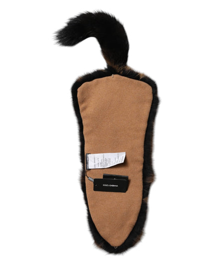 Dolce & Gabbana Brown Red Fox Fur Neck Cashmere Warmer Scarf – par Dolce & Gabbana | Disponible sur Sandy Store ByNet