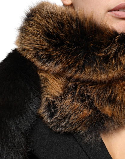 Dolce & Gabbana Brown Red Fox Fur Neck Cashmere Warmer Scarf – par Dolce & Gabbana | Disponible sur Sandy Store ByNet