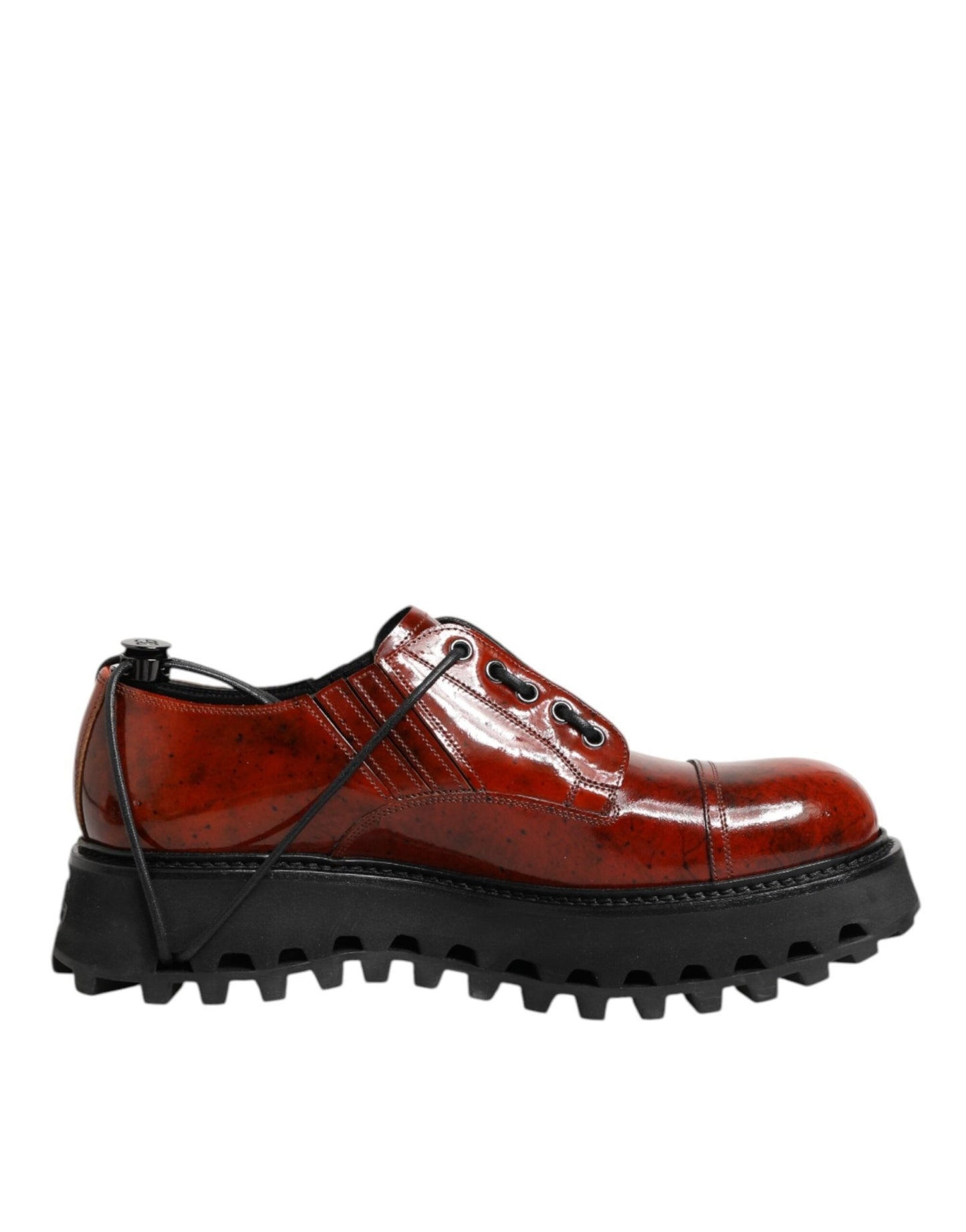 Dolce & Gabbana Brown Red Leather Lace Up Derby Dress Shoes – EU44/US11 par Dolce & Gabbana | Disponible sur Sandy Store ByNet